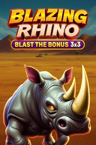 Spins House Casino: Blazing Rhino - Blast The Bonus 3x3